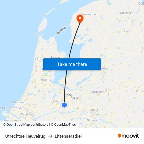 Utrechtse Heuvelrug to Littenseradiel map