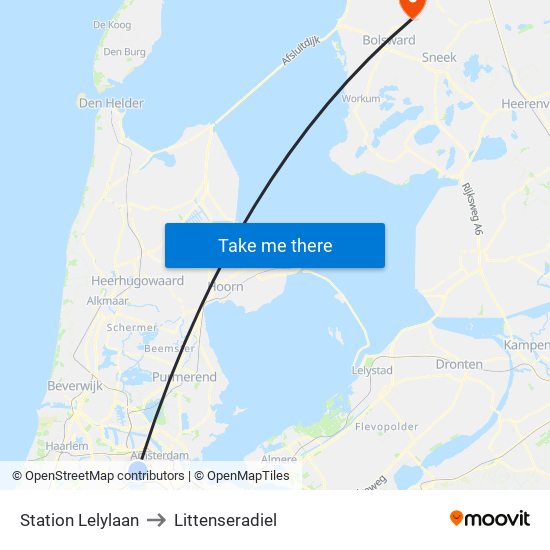 Station Lelylaan to Littenseradiel map