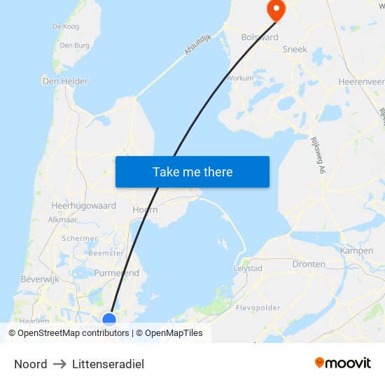Noord to Littenseradiel map