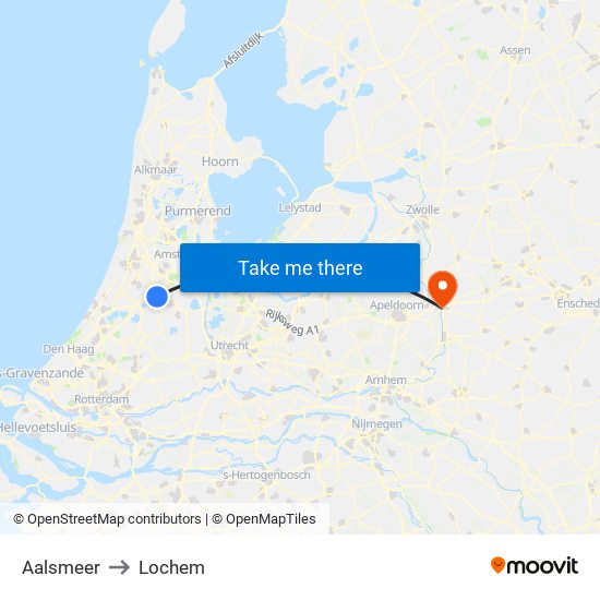 Aalsmeer to Lochem map