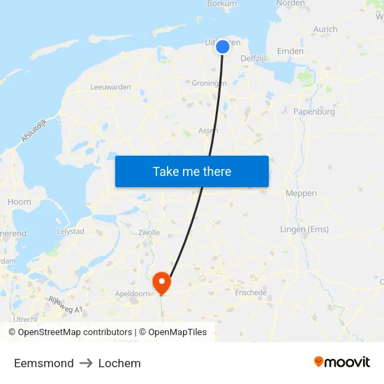 Eemsmond to Lochem map