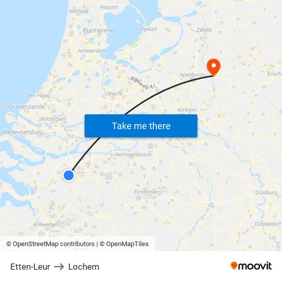 Etten-Leur to Lochem map