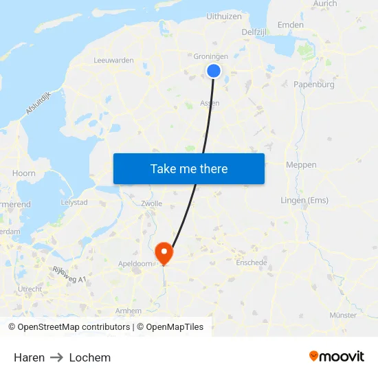 Haren to Lochem map
