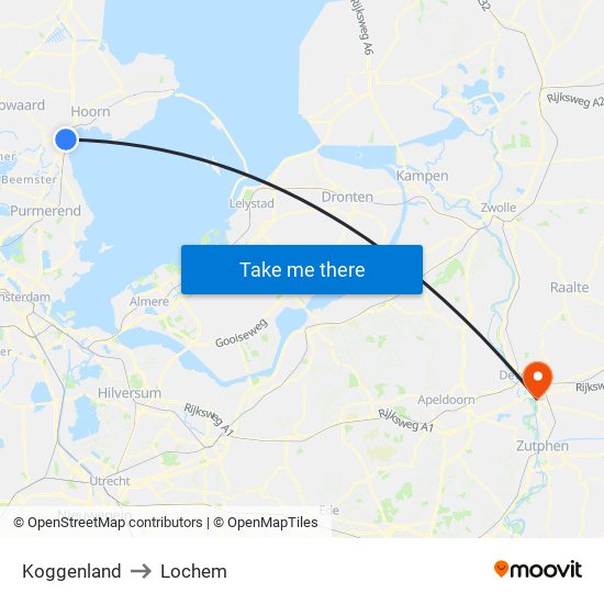 Koggenland to Lochem map