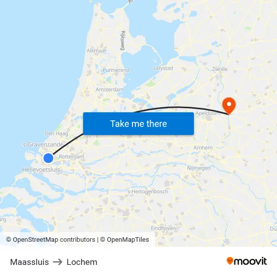 Maassluis to Lochem map