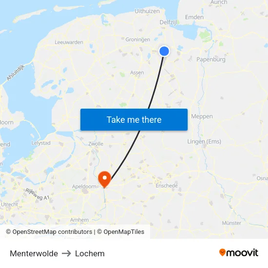 Menterwolde to Lochem map