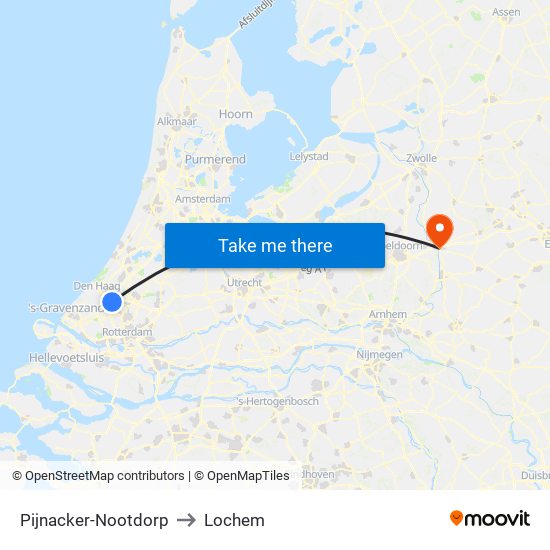 Pijnacker-Nootdorp to Lochem map