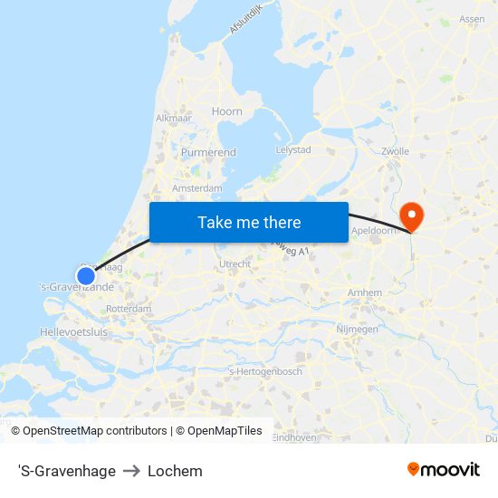 'S-Gravenhage to Lochem map