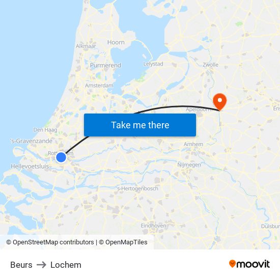 Beurs to Lochem map