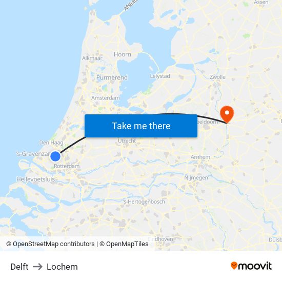 Delft to Lochem map