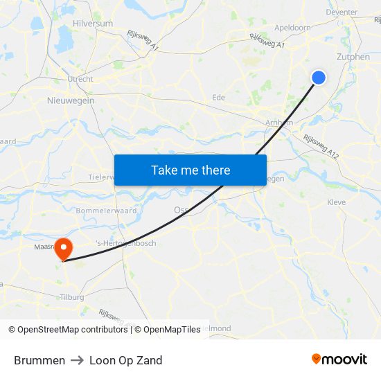Brummen to Loon Op Zand map