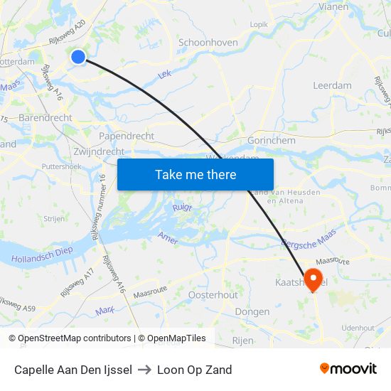 Capelle Aan Den Ijssel to Loon Op Zand map