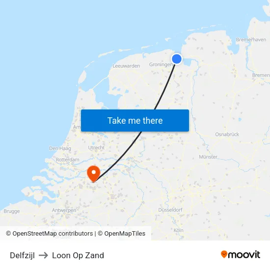 Delfzijl to Loon Op Zand map