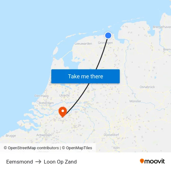 Eemsmond to Loon Op Zand map