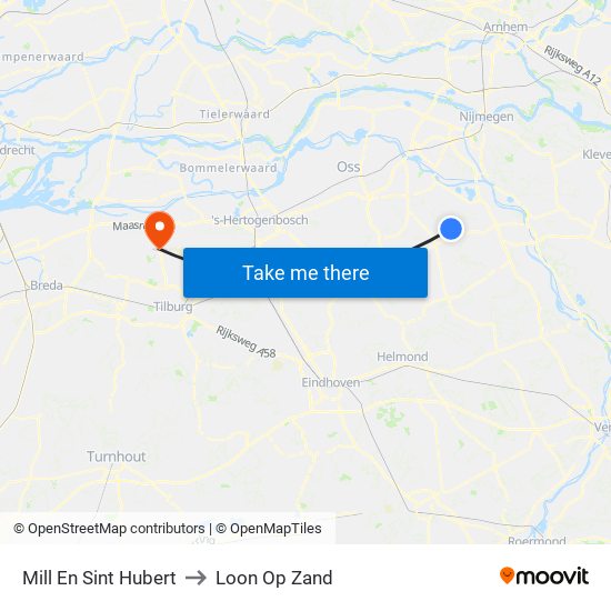 Mill En Sint Hubert to Loon Op Zand map