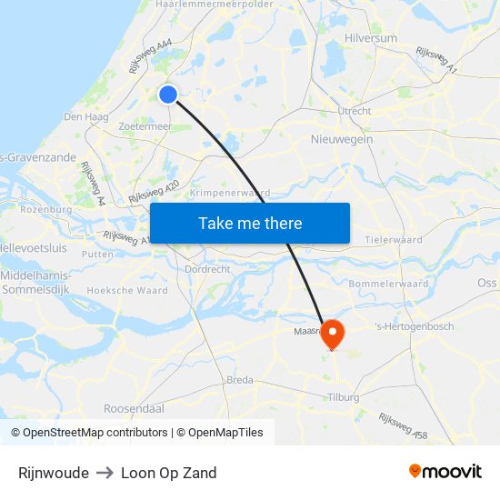 Rijnwoude to Loon Op Zand map