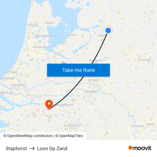 Staphorst to Loon Op Zand map