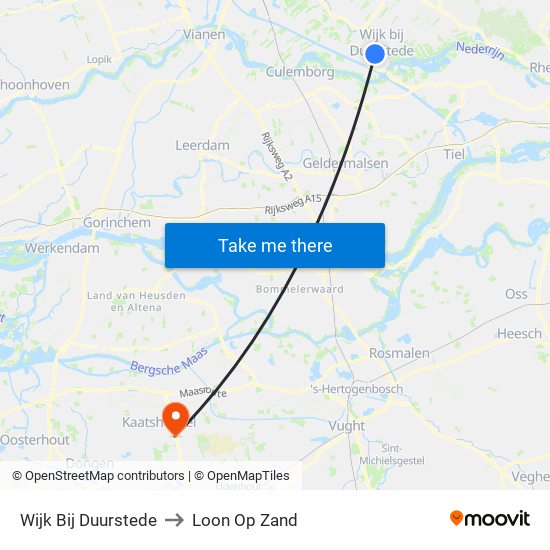 Wijk Bij Duurstede to Loon Op Zand map