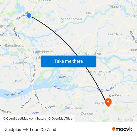 Zuidplas to Loon Op Zand map