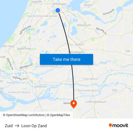 Zuid to Loon Op Zand map