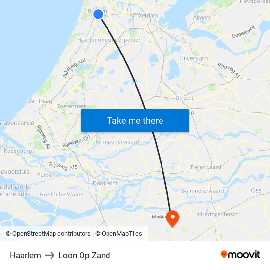 Haarlem to Loon Op Zand map