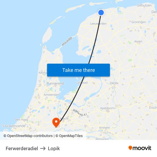 Ferwerderadiel to Lopik map