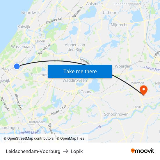 Leidschendam-Voorburg to Lopik map