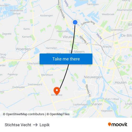 Stichtse Vecht to Lopik map