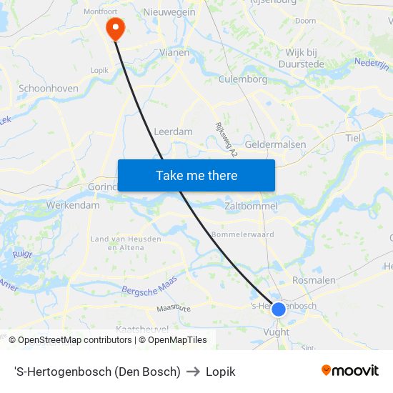 'S-Hertogenbosch (Den Bosch) to Lopik map