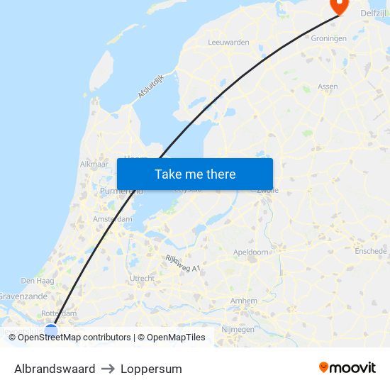 Albrandswaard to Loppersum map