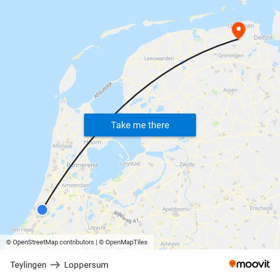 Teylingen to Loppersum map