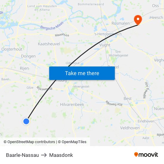 Baarle-Nassau to Maasdonk map