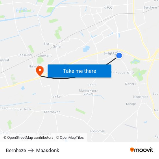 Bernheze to Maasdonk map