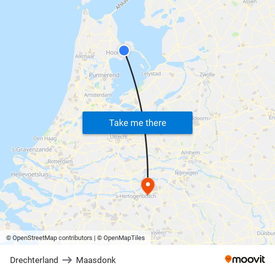 Drechterland to Maasdonk map