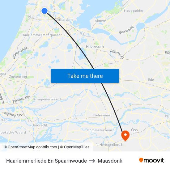 Haarlemmerliede En Spaarnwoude to Maasdonk map