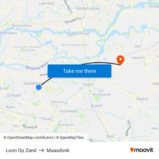 Loon Op Zand to Maasdonk map