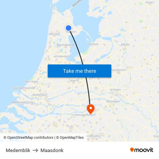 Medemblik to Maasdonk map