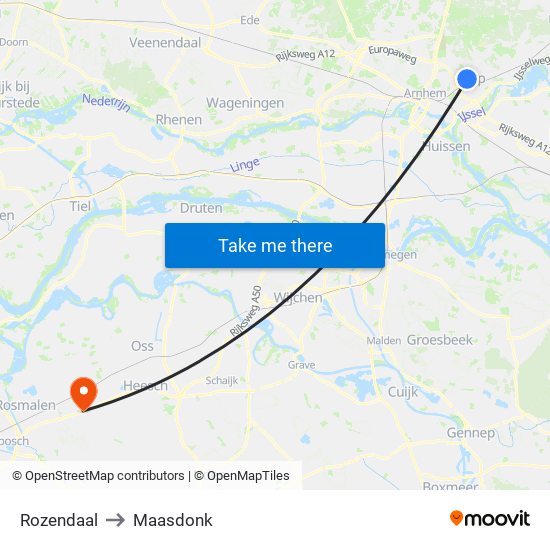 Rozendaal to Maasdonk map