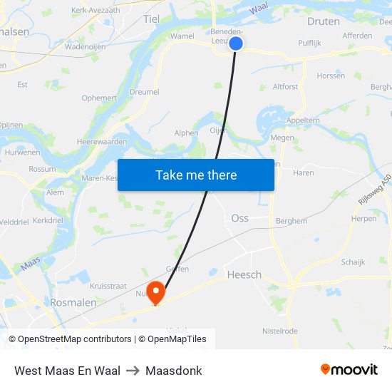 West Maas En Waal to Maasdonk map