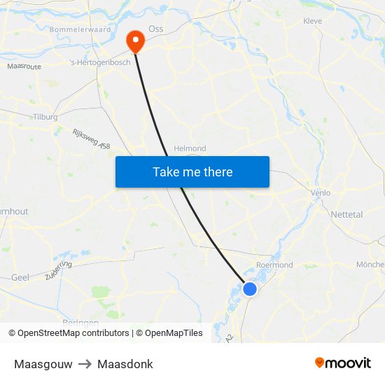 Maasgouw to Maasdonk map