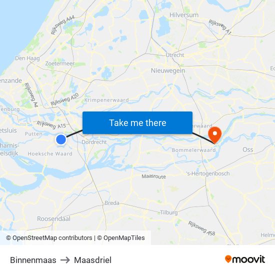 Binnenmaas to Maasdriel map