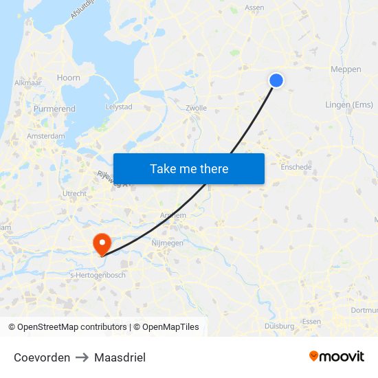 Coevorden to Maasdriel map