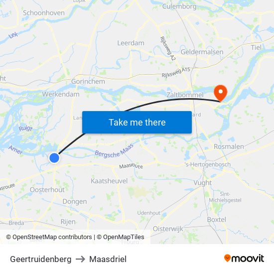 Geertruidenberg to Maasdriel map