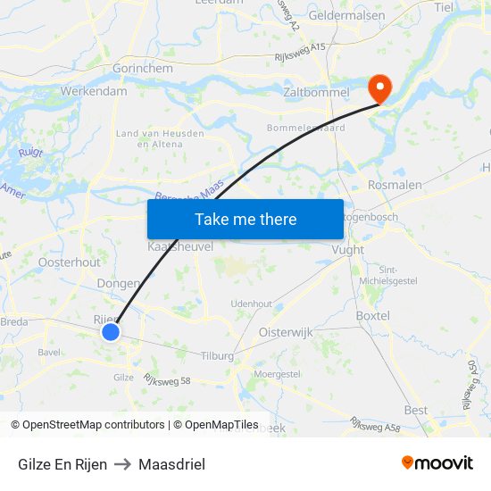Gilze En Rijen to Maasdriel map