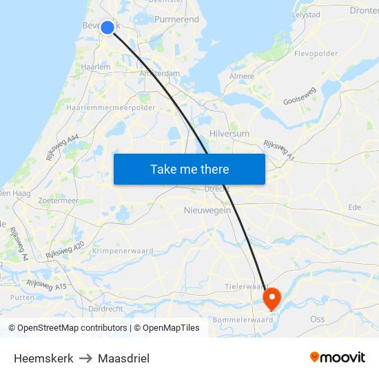 Heemskerk to Maasdriel map