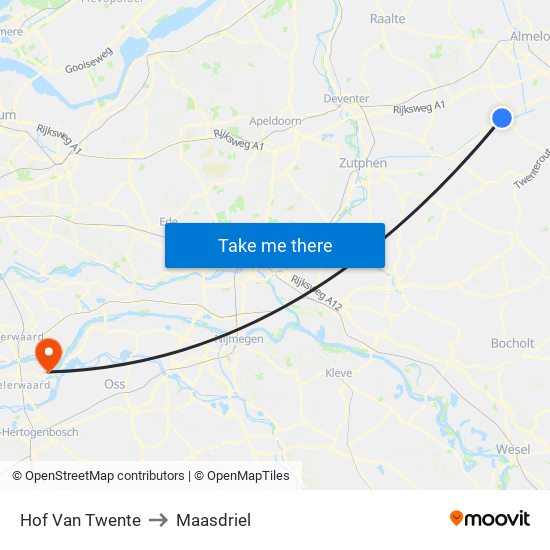 Hof Van Twente to Maasdriel map