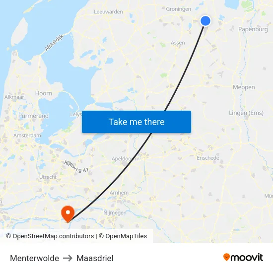 Menterwolde to Maasdriel map