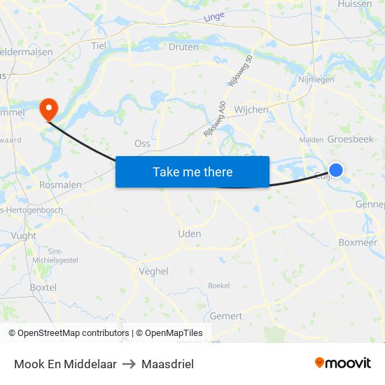 Mook En Middelaar to Maasdriel map