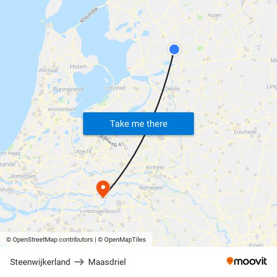 Steenwijkerland to Maasdriel map