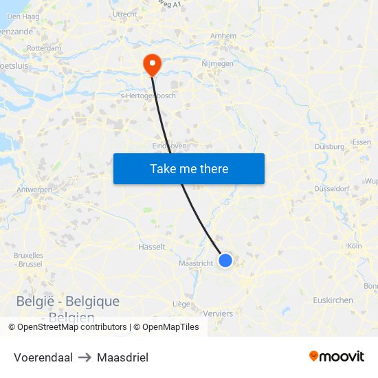 Voerendaal to Maasdriel map